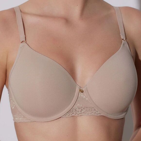 Natori Bliss Perfection Contour Underwire Bra Beige 34B NEW MSRP $72